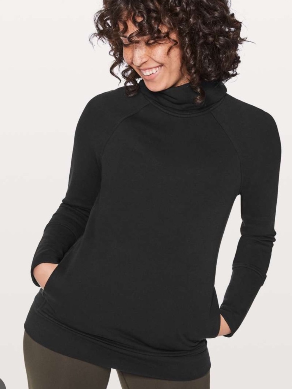 Lululemon Tunic Black Cowl Neck Sweater